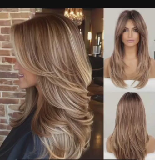 Long Curly Hair With Golden Highlights